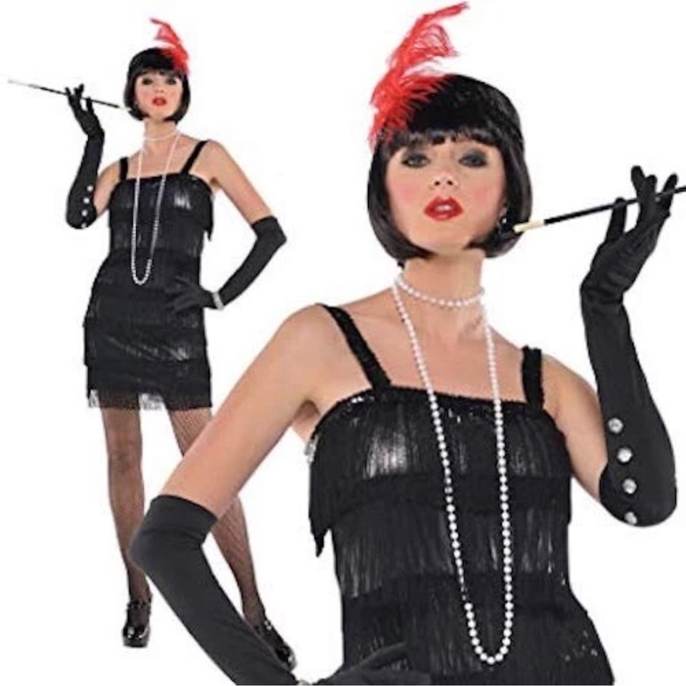 Flashy Flapper Adult 2 Piece Women’s Costume - NWT dress & headpiece sx XL - Picture 2 of 4